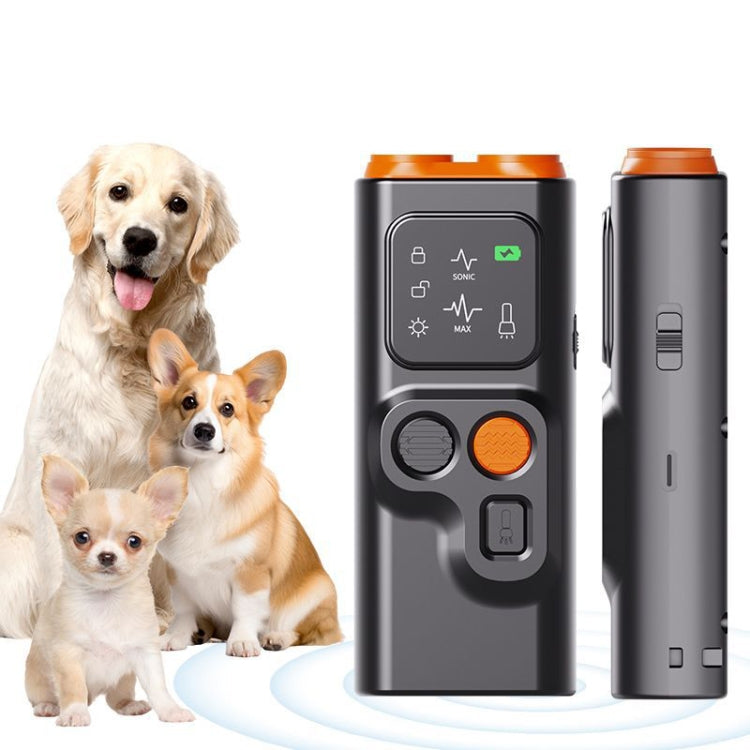 Ultrasonic Dual Head Dog Repeller Bark Stopper With High Power LED Flash Light