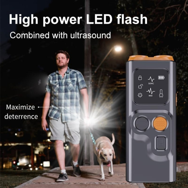 Ultrasonic Dual Head Dog Repeller Bark Stopper With High Power LED Flash Light