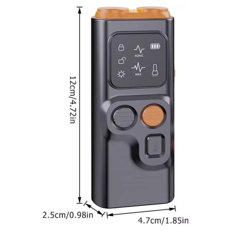 Ultrasonic Dual Head Dog Repeller Bark Stopper With High Power LED Flash Light