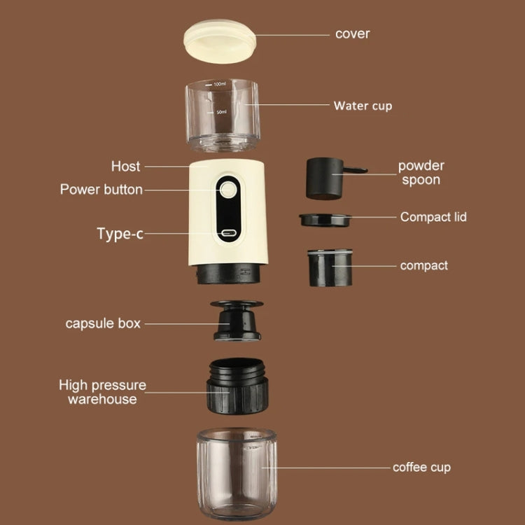 Wireless Portable Coffee Machine Compatible With Ground Coffee & NS Capsule