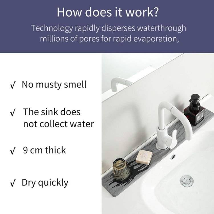 Diatomite Kitchen Water-Absorbent Drying Mat Bathroom Vanity Faucet Countertop Drainage Mat