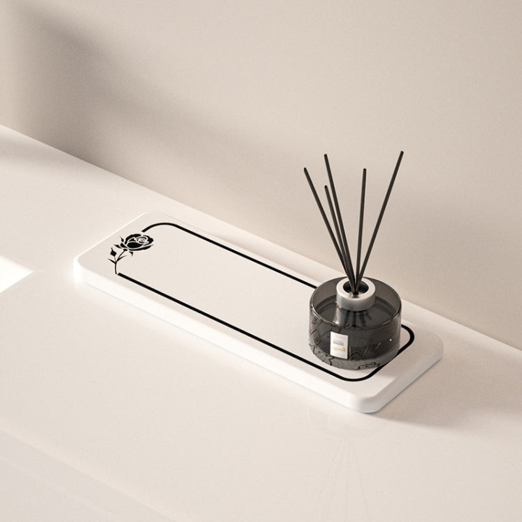 Diatomite Countertop Drying Mat Water Absorbent Coaster Bathroom Vanity Soap Tray Sink Drainage Mat