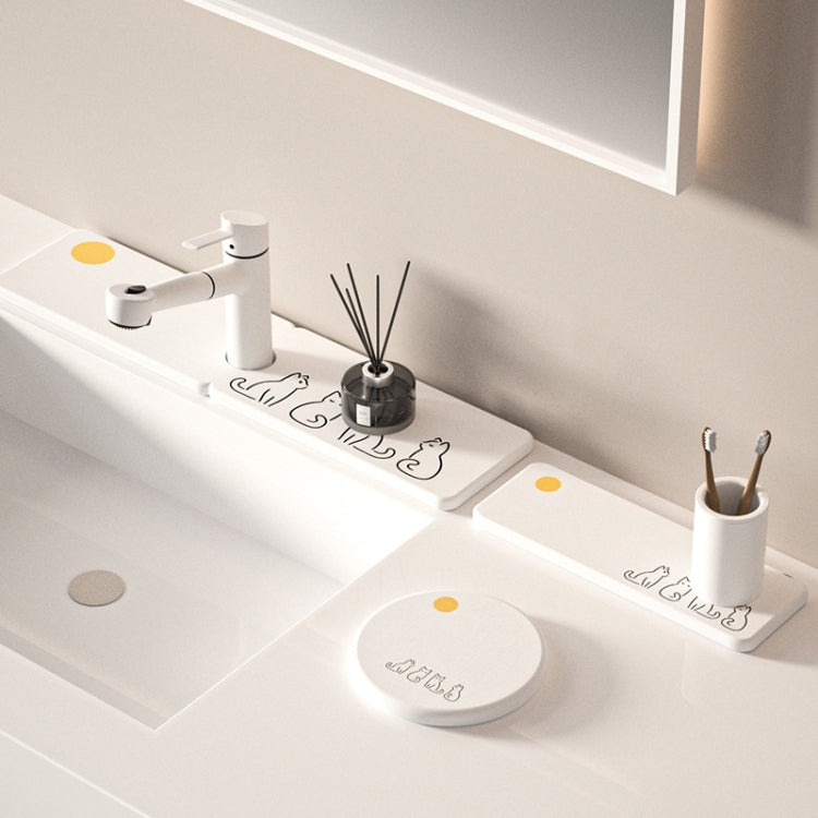 Diatomite Countertop Drying Mat Water Absorbent Coaster Bathroom Vanity Soap Tray Sink Drainage Mat