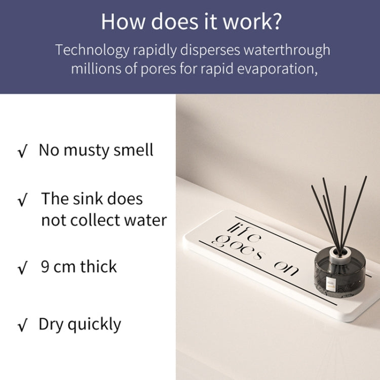 Diatomite Countertop Drying Mat Water Absorbent Coaster Bathroom Vanity Soap Tray Sink Drainage Mat