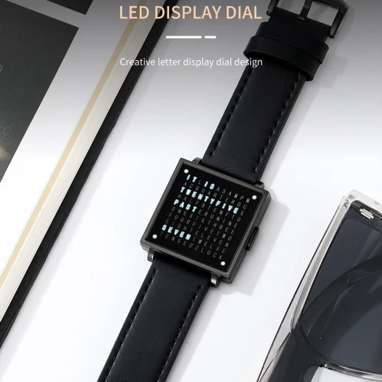 SKMEI Multi-function Letter Display Dial Square Men Electronic Watch