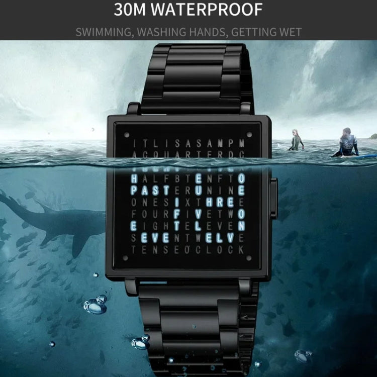 SKMEI Multi-function Letter Display Dial Square Men Electronic Watch