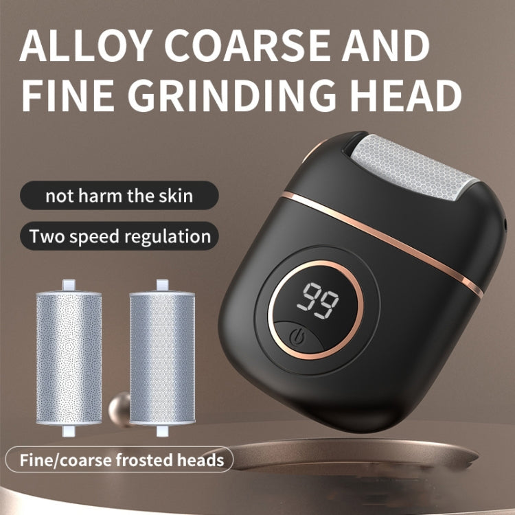 Electric Foot Grinder for Removing Dead Skin and Calluses with 2 Alloy Grinding Heads and LED Lighting