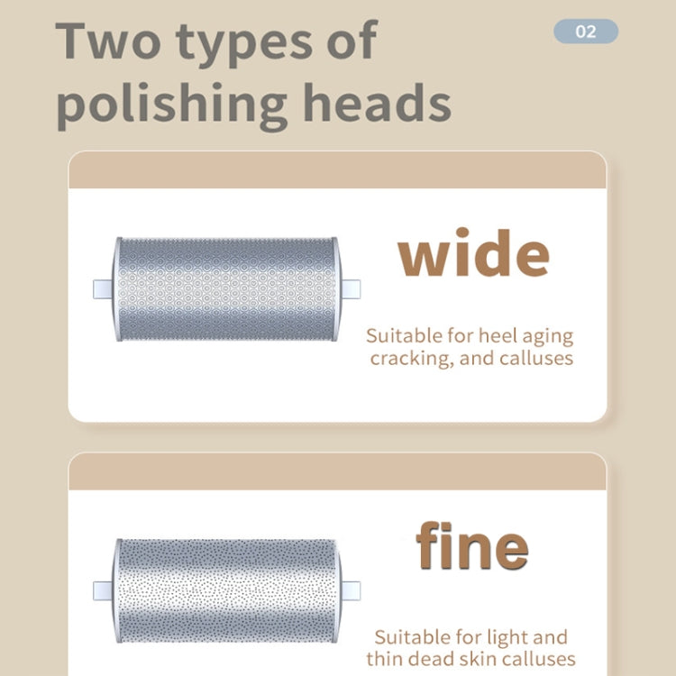 Electric Foot Grinder for Removing Dead Skin and Calluses with 2 Alloy Grinding Heads and LED Lighting