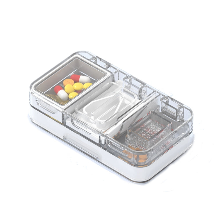 3 In 1 Double-layer Cutting and Grinding Medicine Box Travel Pill Organizer Case