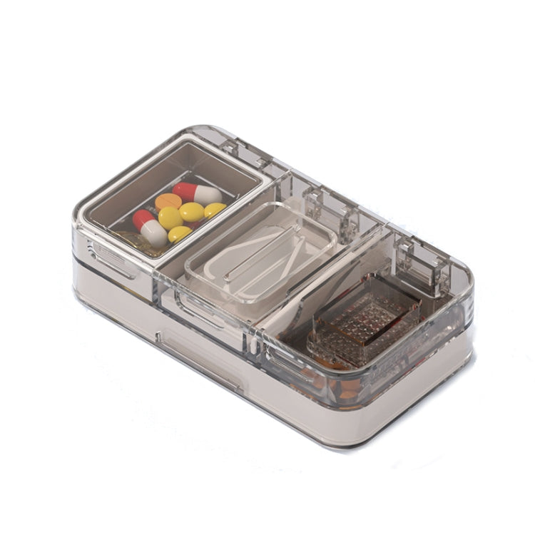 3 In 1 Double-layer Cutting and Grinding Medicine Box Travel Pill Organizer Case