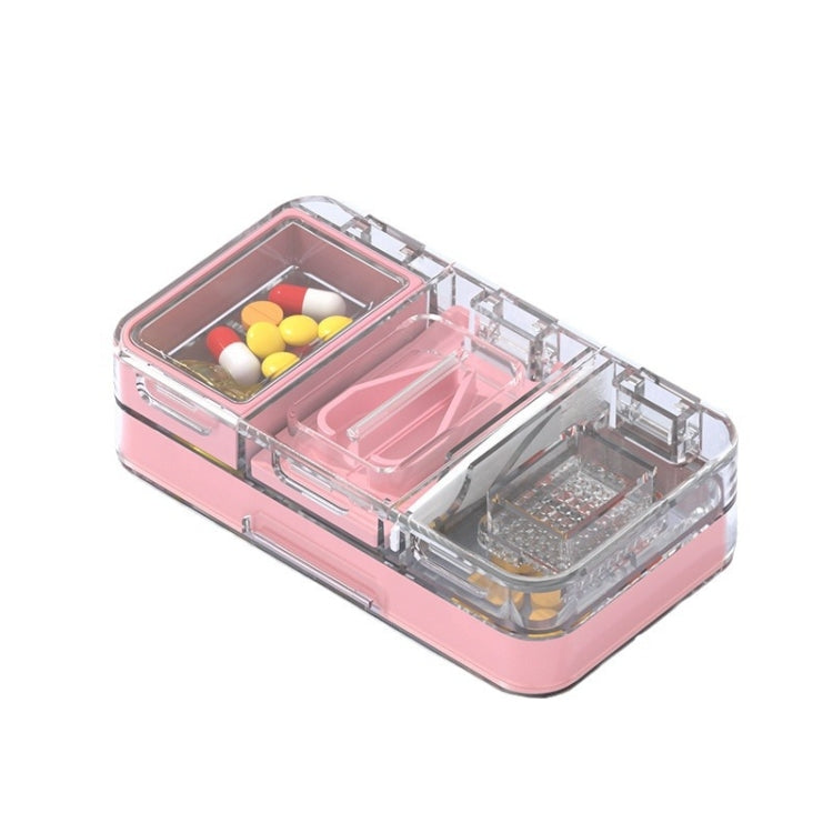 3 In 1 Double-layer Cutting and Grinding Medicine Box Travel Pill Organizer Case