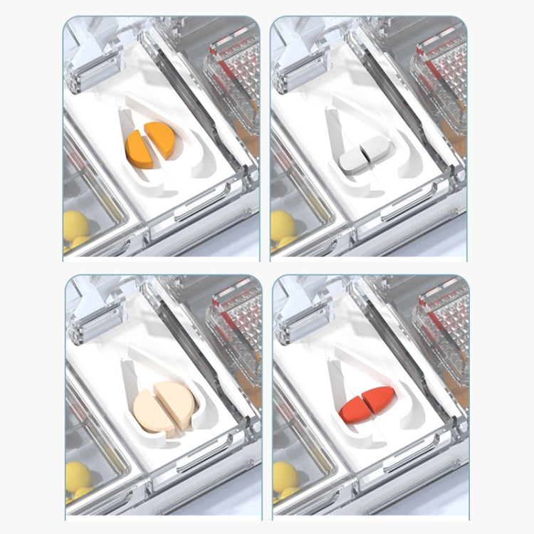 3 In 1 Double-layer Cutting and Grinding Medicine Box Travel Pill Organizer Case