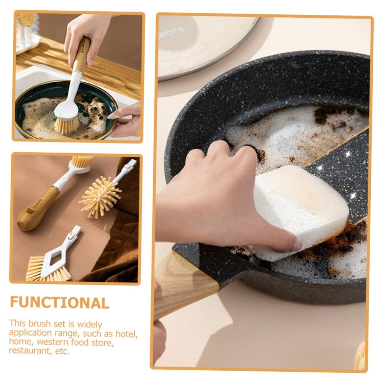 Kitchen 4 in 1 Cleaning Brush Set for Cleaning Pots / Bowls / Gaps / Cups