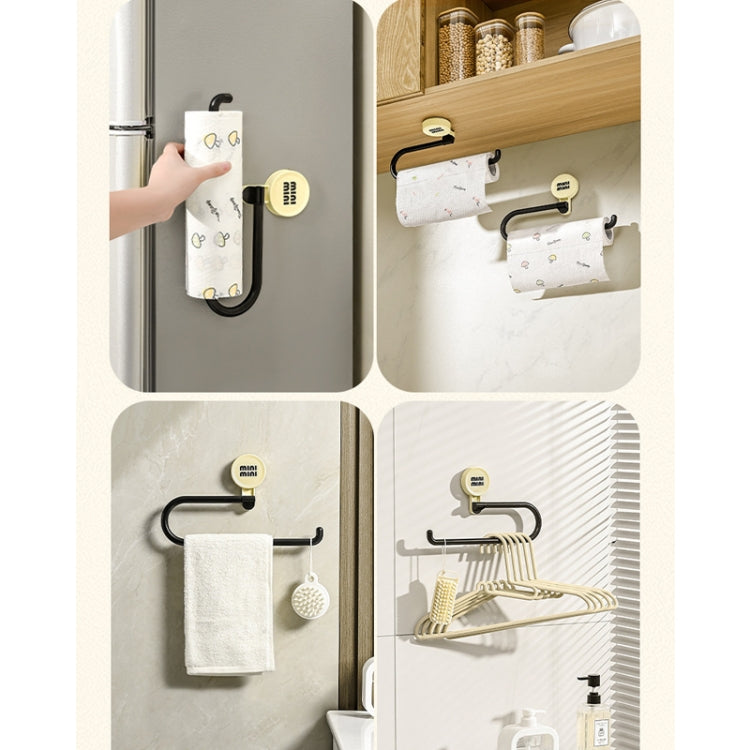 Wall-Mounted Suction Cup Roll Tissue Holder Storage Hook For Cling Film Rag And Towel