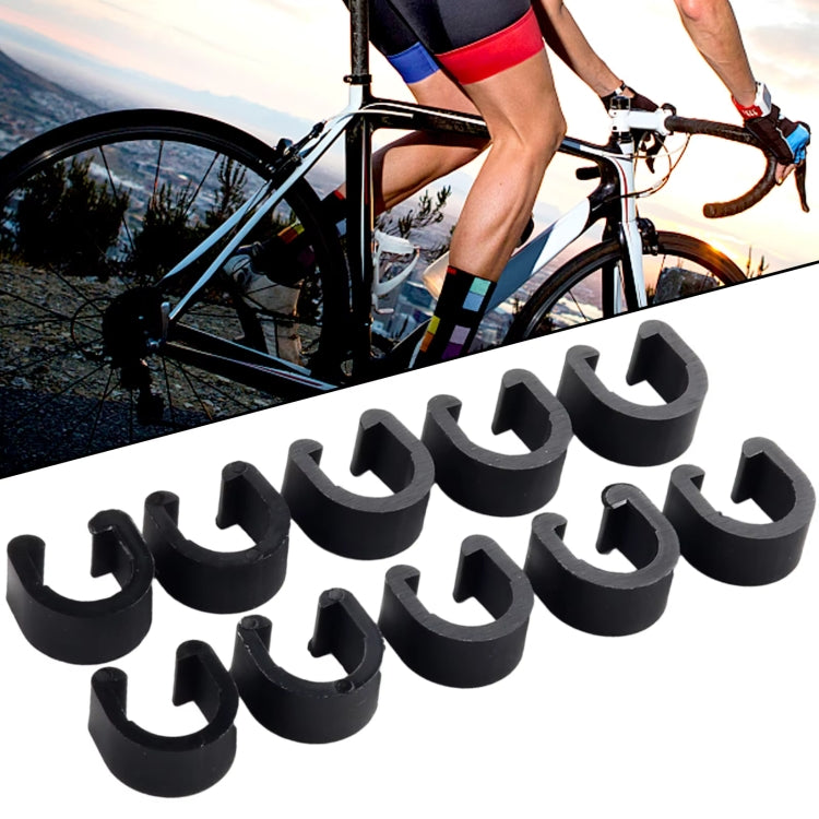 50pcs Bicycle Brake Gearshift Cable Tube Fixing Plastic C-shaped Buckle