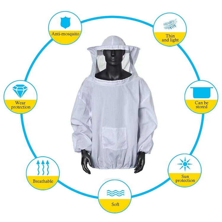 4-in-1 Anti-bee Clothing + Scraper + Bee Brush + Anti-bee Gloves Beekeeping Set