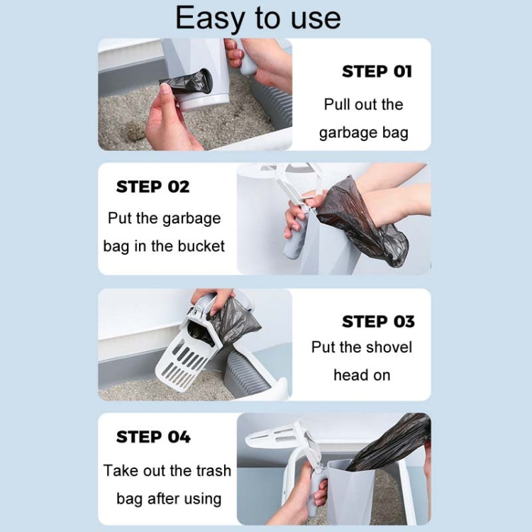 Pet Integrated Litter Shovel Bottom Removable Poop Scooping Bin