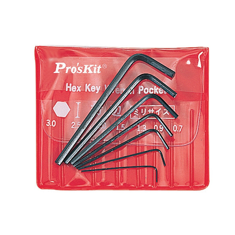 ProsKit  7pcs /Set 0.7mm - 3mm Mini Hex Key Set L Shaped Hexagon Pocket Tool