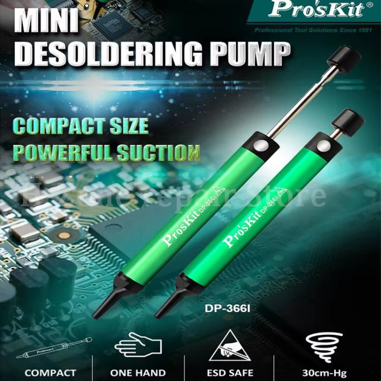 ProsKit  DP-366I Mini Aluminum Alloy Tin Suction Device Anti-static Desoldering Pump