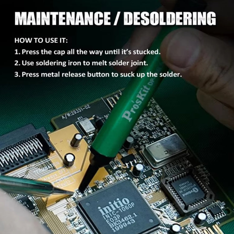 ProsKit  DP-366I Mini Aluminum Alloy Tin Suction Device Anti-static Desoldering Pump