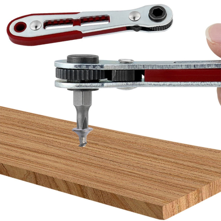 Mini Bi-directional Ratchet Screwdriver Wrench Multi-purpose Manual Flat Head Style Socket Wrench