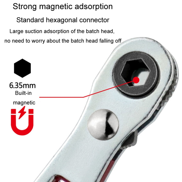 Mini Bi-directional Ratchet Screwdriver Wrench Multi-purpose Manual Flat Head Style Socket Wrench