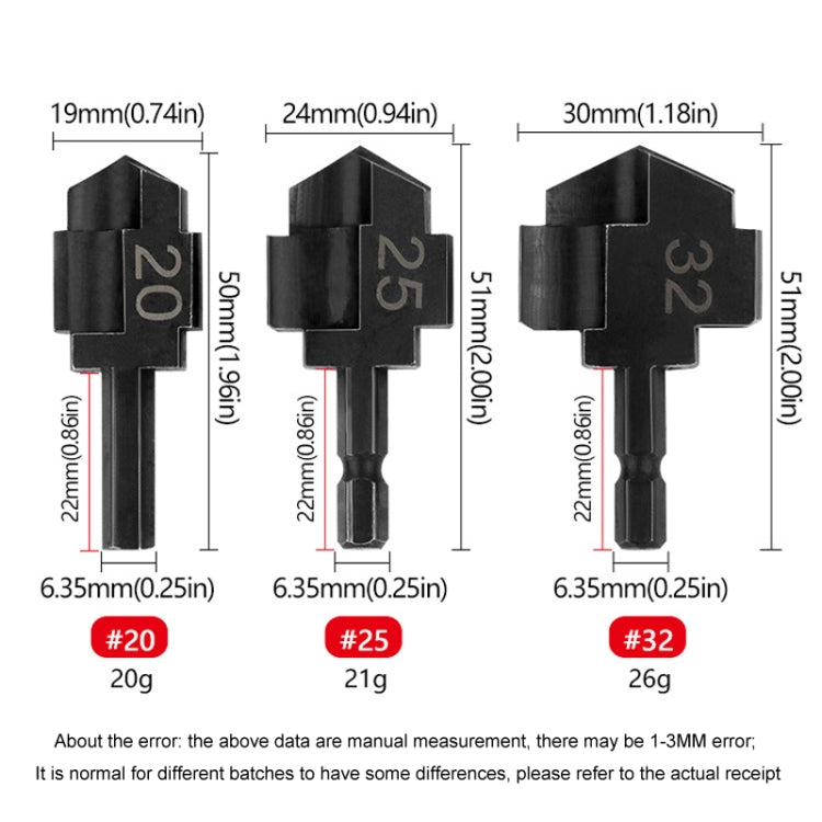 Hexagonal PPR Lifting Flat Drill Bit Step Drill Bit Repairing Internal Filament Leak Repairing Water Pipe Connection Tool