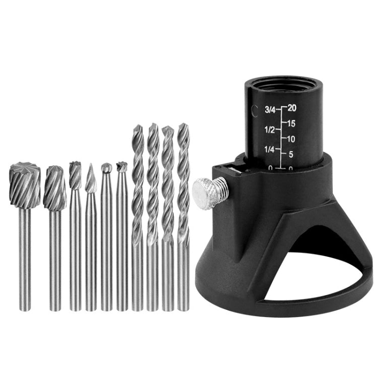Electric Grinding Locator With 4 Twist Drill + 6 Rotary File Milling Cutter Woodwork Tool for Dremel