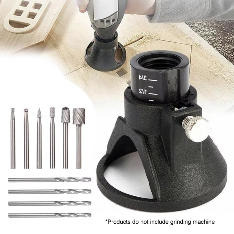 Electric Grinding Locator With 4 Twist Drill + 6 Rotary File Milling Cutter Woodwork Tool for Dremel