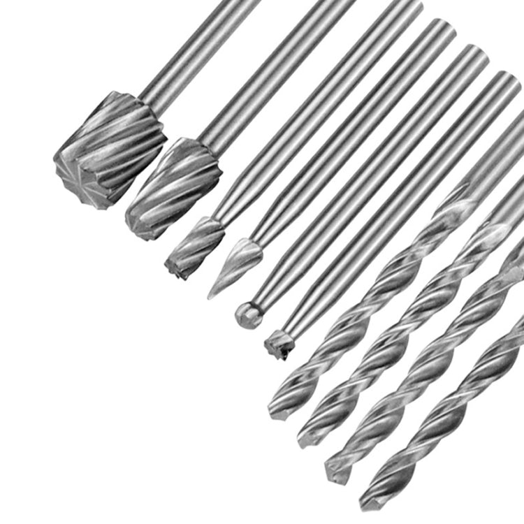 Electric Grinding Locator With 4 Twist Drill + 6 Rotary File Milling Cutter Woodwork Tool for Dremel