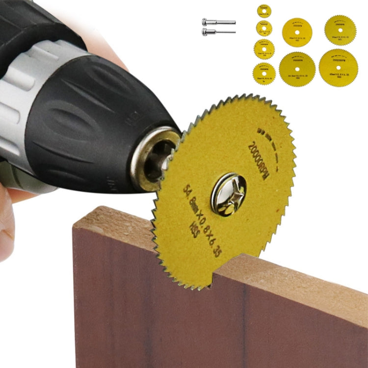 10pcs /Set High-Speed Steel Cutting Blade Multi-Size Cutting Wood PVC Electric Grinder Saw Blade Tool With 3.17mm+6mm Pole