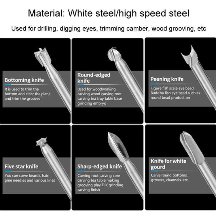 Electric Wood Carving Root Carving Tools Woodworking Engraving Polishing Tool Heads Milling Cutters Drill Bits