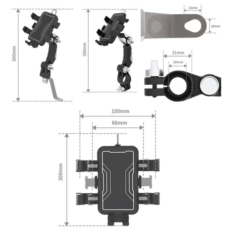 Bike Motorcycle Outdoor Riding Shockproof Cell Phone Navigation Bracket