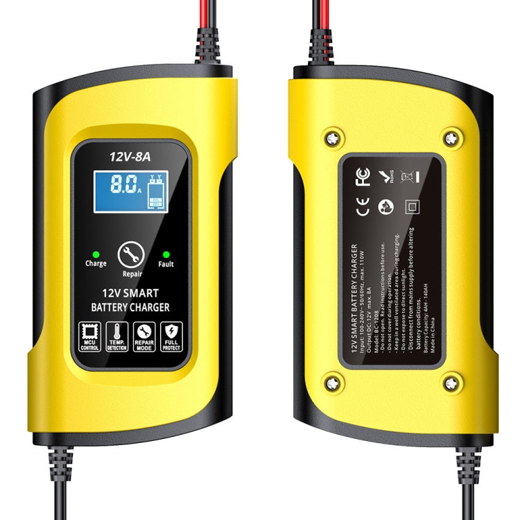 FOXSUR 12V8A SUV Car Motorcycle Intelligent Repair Type Lead-acid Battery Charger