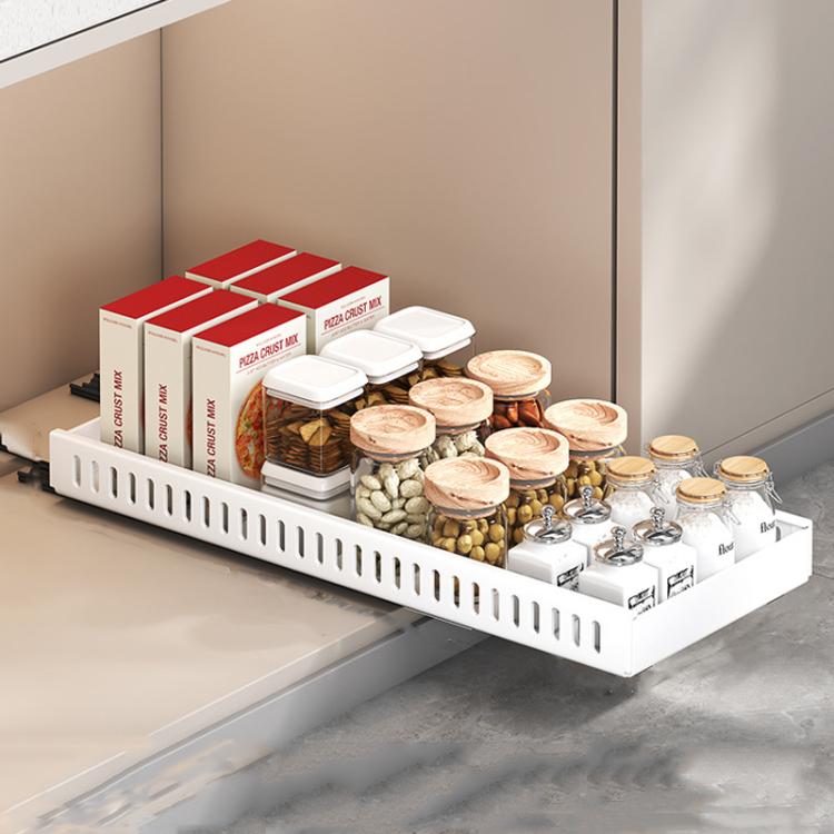 Kitchen Pull-Out Rack Pots And Pans Organizer Cabinet Countertop Dish Tray