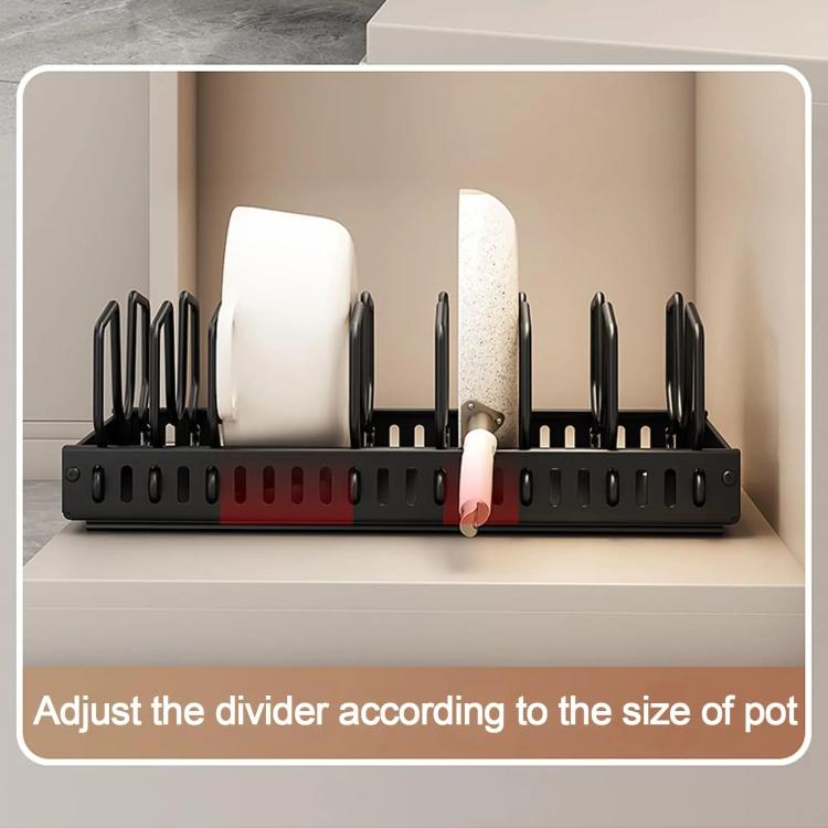 Kitchen Pull-Out Rack Pots And Pans Organizer Cabinet Countertop Dish Tray