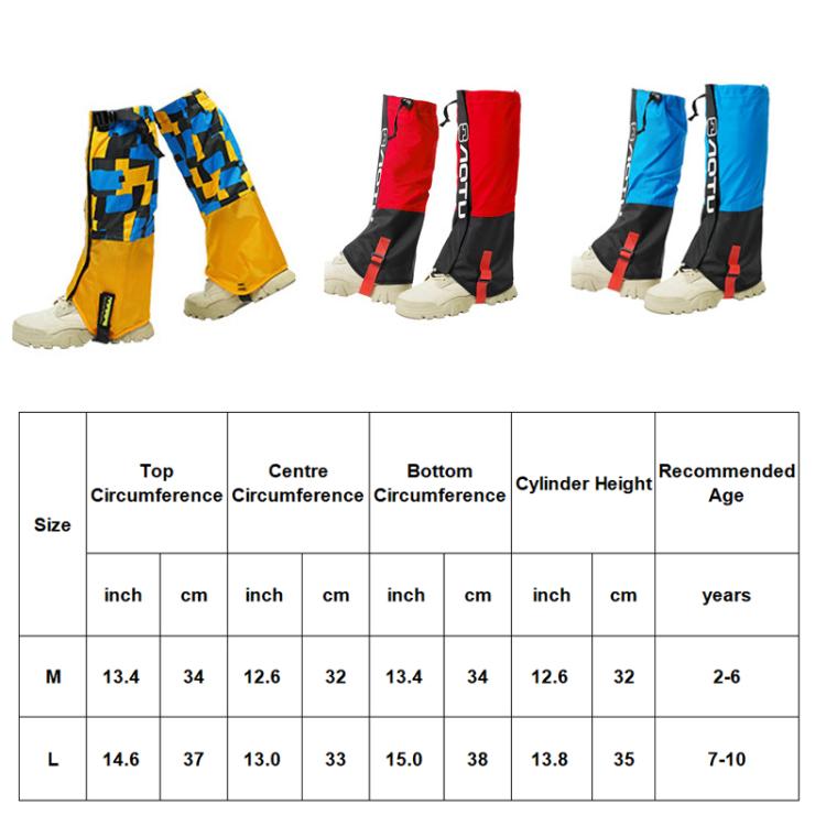 AOTU  AT8913 1pair Children Riding Skiing Waterproof Calf Protectors Outdoor Sandproof Shoes Covers