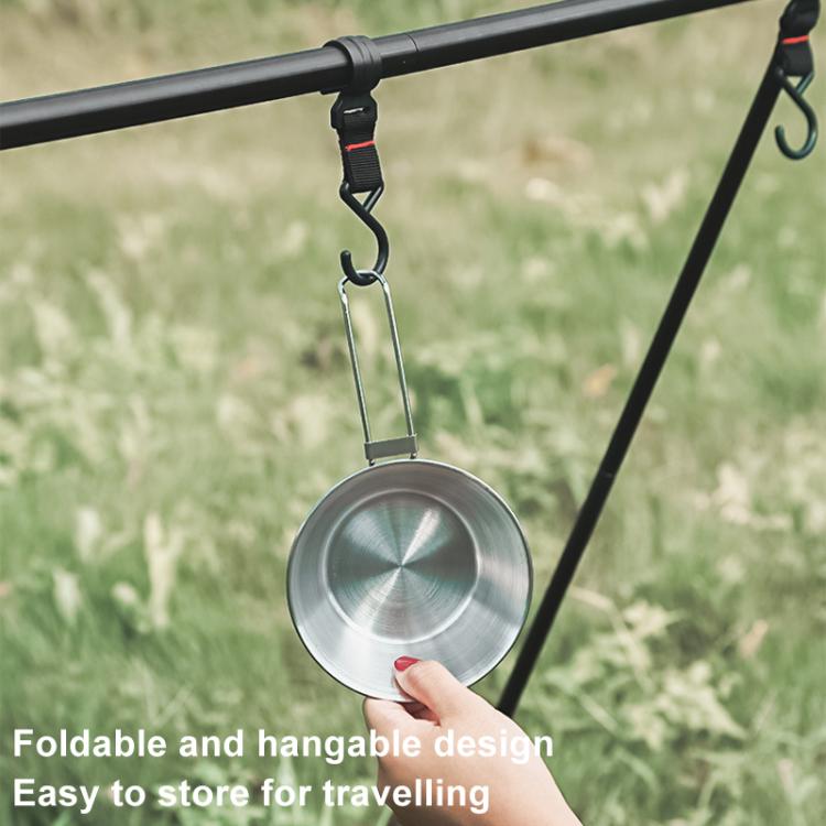 Portable Foldable Stainless Steel Bowl With Storage Bag Camping Cutlery Set