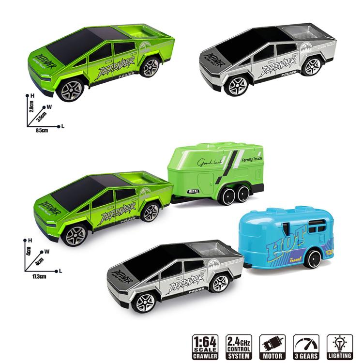 1:64 Mini Alloy 2.4Ghz Remote Control Car Children Rechargeable Model Car