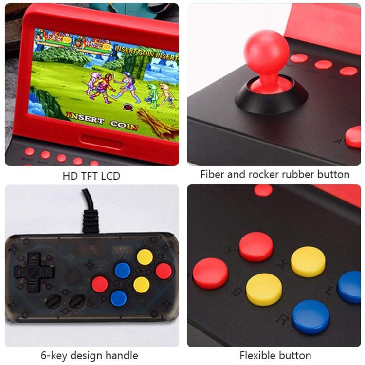 AMPOWN RETRO 7 inch Large Screen Handheld Console Rocker Game Player Open Source Retro Arcade, With Dual Grip