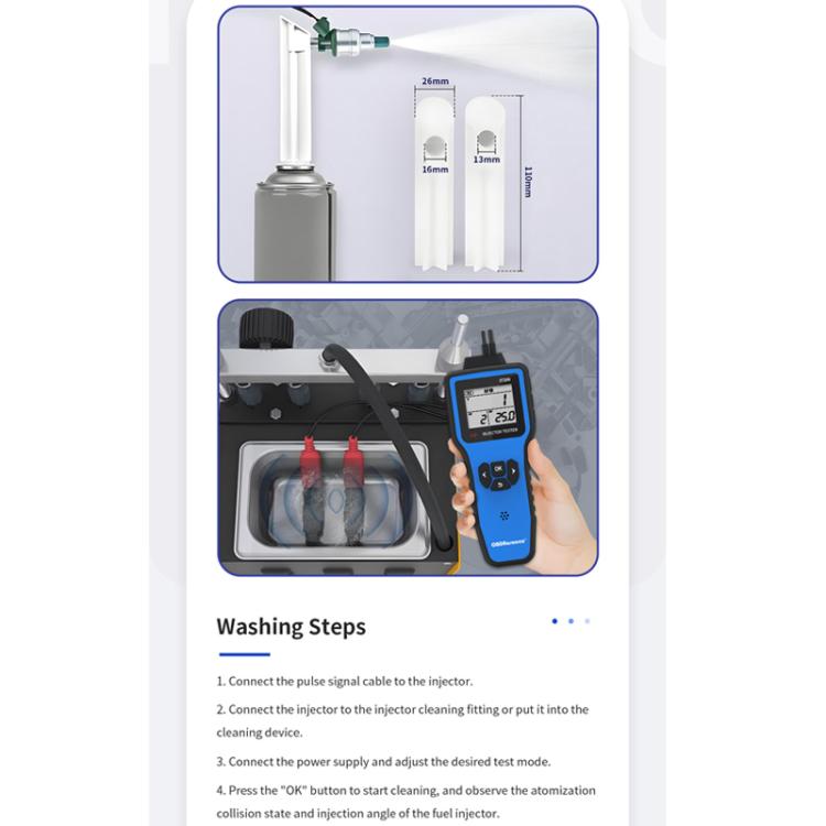 OBDResource 5V/12V Automotive Fuel Injector Custom Settings Dual Head Tester