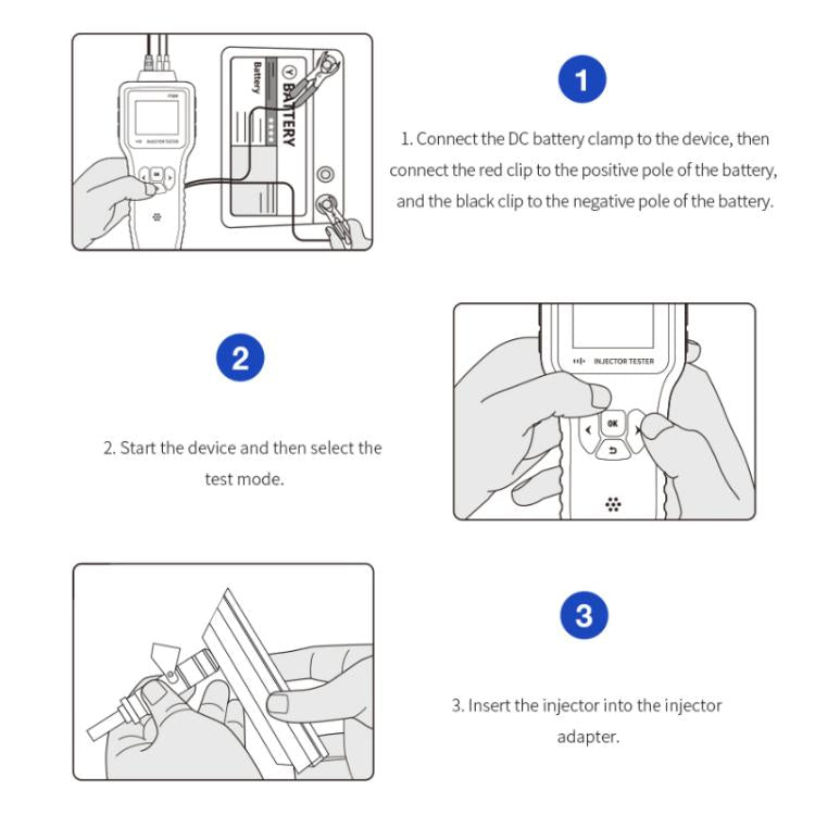 OBDResource 5V/12V Automotive Fuel Injector Custom Settings Dual Head Tester
