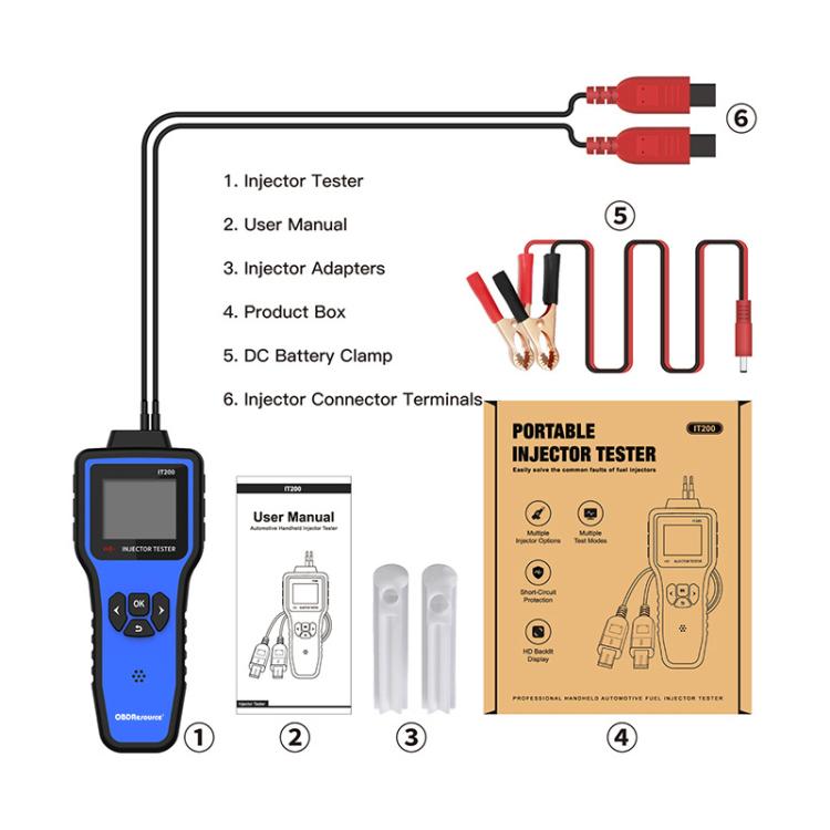 OBDResource 5V/12V Automotive Fuel Injector Custom Settings Dual Head Tester