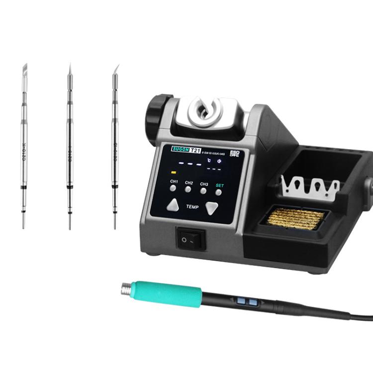 SUGON T21 Constant Temperature Soldering Station 120W High Power Soldering Iron With I/IS/K Tip Nozzle