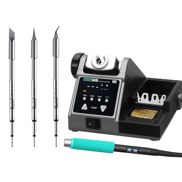 SUGON T21 Constant Temperature Soldering Station 120W High Power Soldering Iron With I/IS/K Tip Nozzle