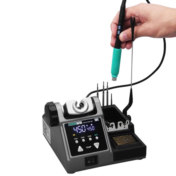 SUGON T21 Constant Temperature Soldering Station 120W High Power Soldering Iron With I/IS/K Tip Nozzle