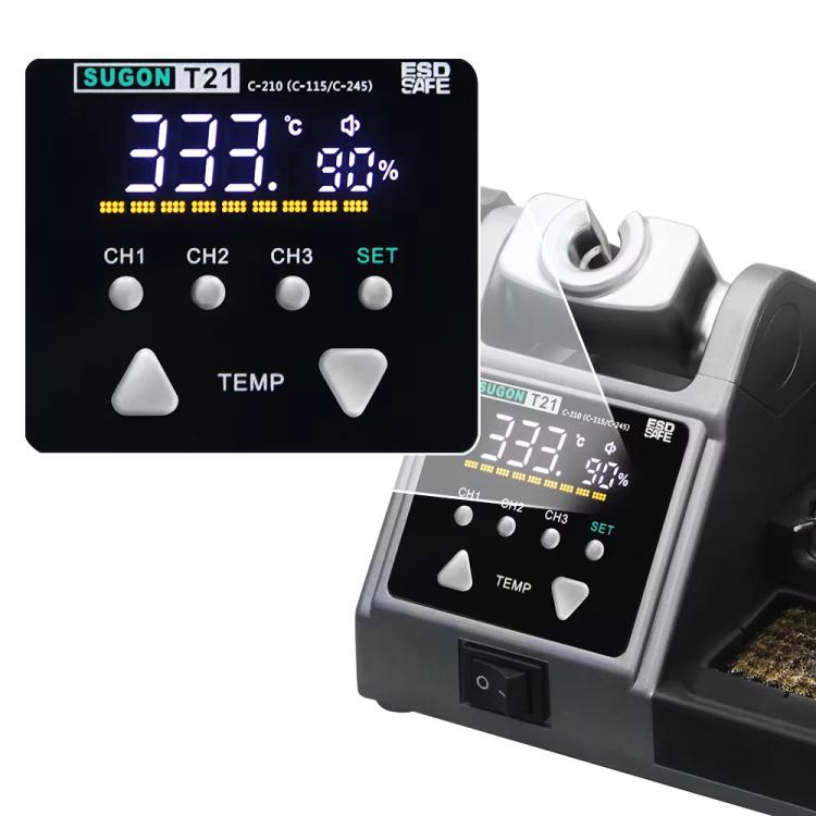 SUGON T21 Constant Temperature Soldering Station 120W High Power Soldering Iron With I/IS/K Tip Nozzle