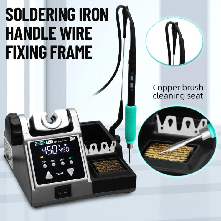 SUGON T21 Constant Temperature Soldering Station 120W High Power Soldering Iron With I/IS/K Tip Nozzle