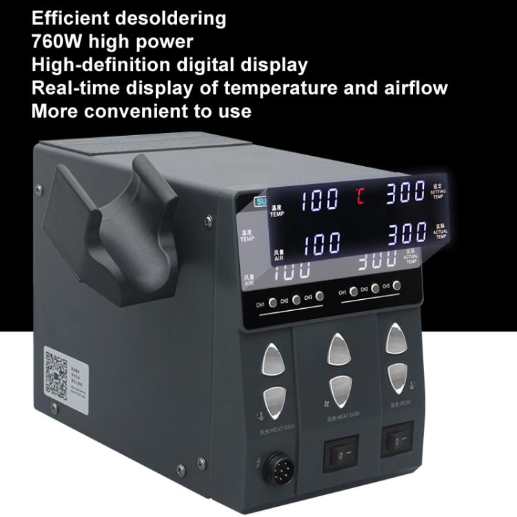 SUGON 202 2 In 1 Soldering Iron Dual Display Cell Phone Repair Hot Air Thermostat Soldering Station Combination Set