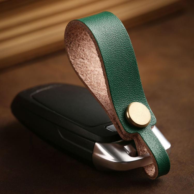 Hallmo Universal Cowhide Handmade Lanyard Keychain Car Remote Control Pendant